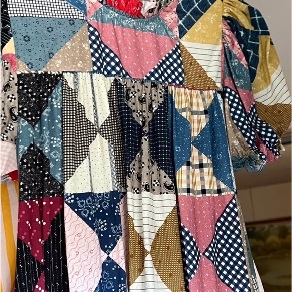 Doen Patchwork Quilt Print Mini Dress - Picture 7 of 8